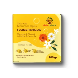 Sabonete em Barra Vegetal Infantil Hipoalergênico 100g Flores Amarelas 