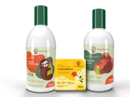 Imagem Kit Banho Infantil Hipoalergênico Shampoo 300ml Condicionador 240ml Sabonete Vegetal em Barra 100g Flores Amarelas